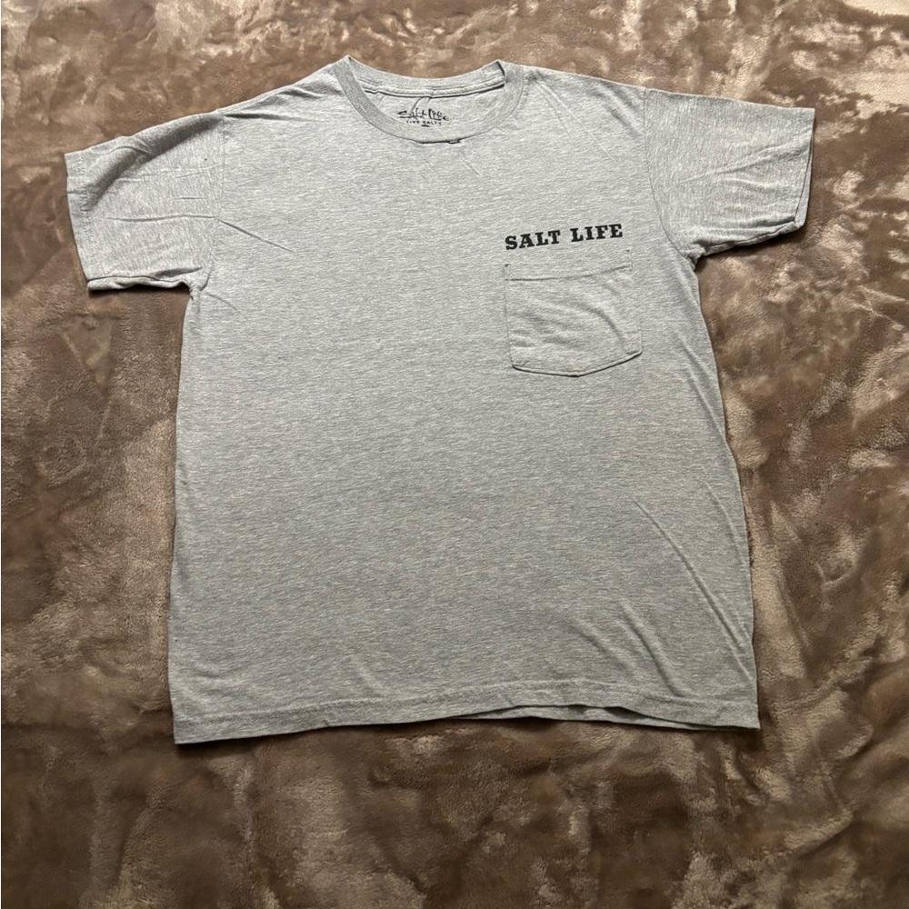 Salt Life T-Shirt Men’s Light Gray Short Sleeve “King of the Sea”